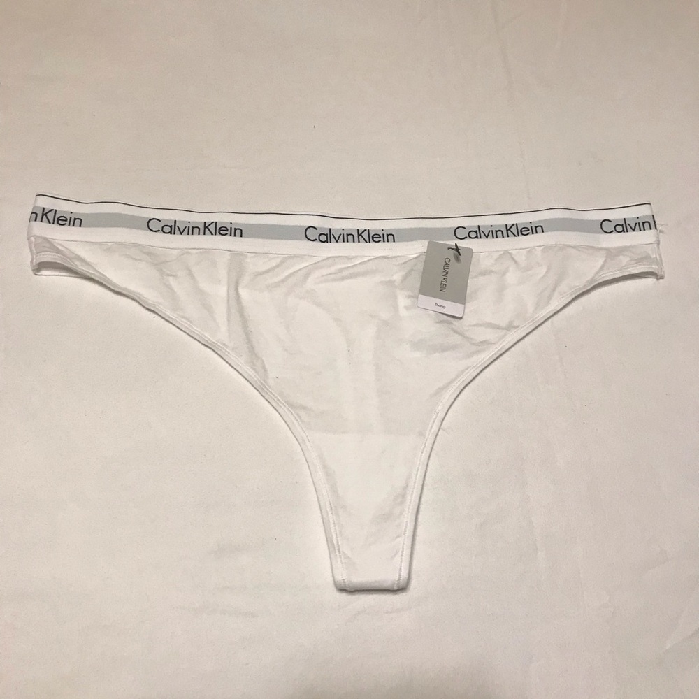 New White Calvin Klein Thong Panty